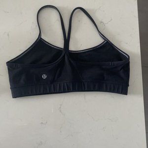 Lululemon Flow Y Bra Women's Black Racerback Sports Bra Size 10